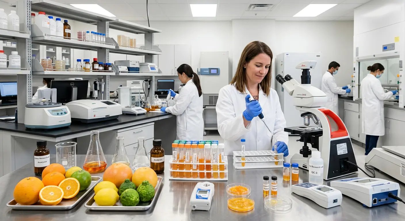 Laboratory research on citrus compounds